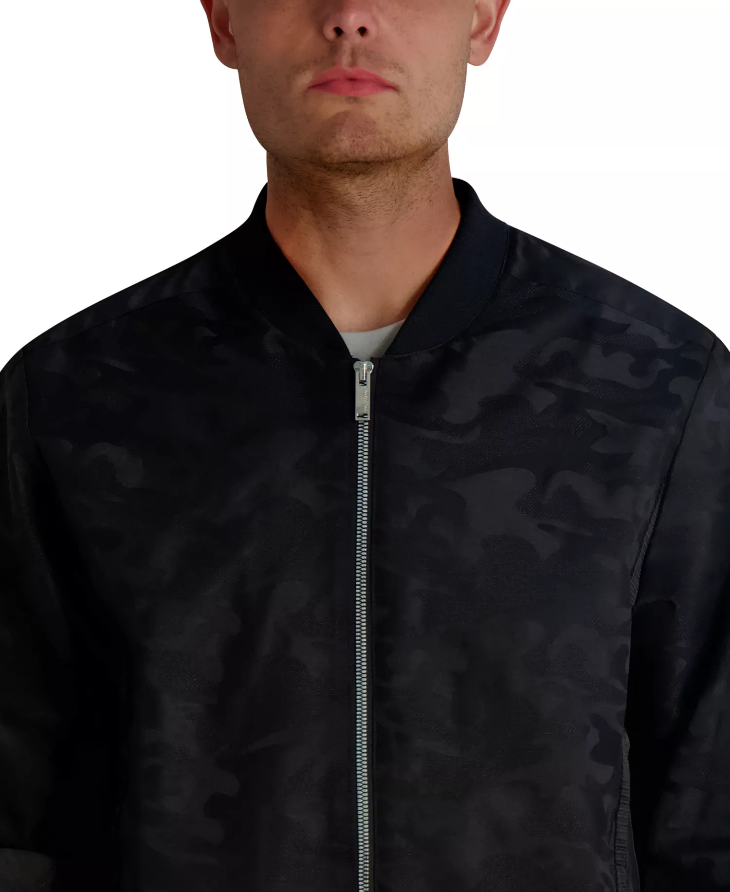 Men's Camo Bomber Jacket - Black - 2XL