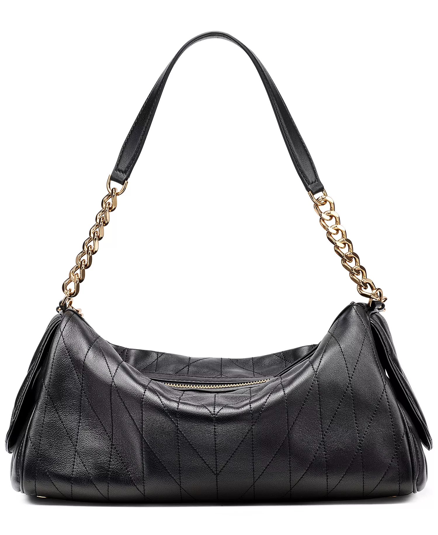 Lafayette Medium Zip-Top Satchel Bag - Black/Gold - No Size