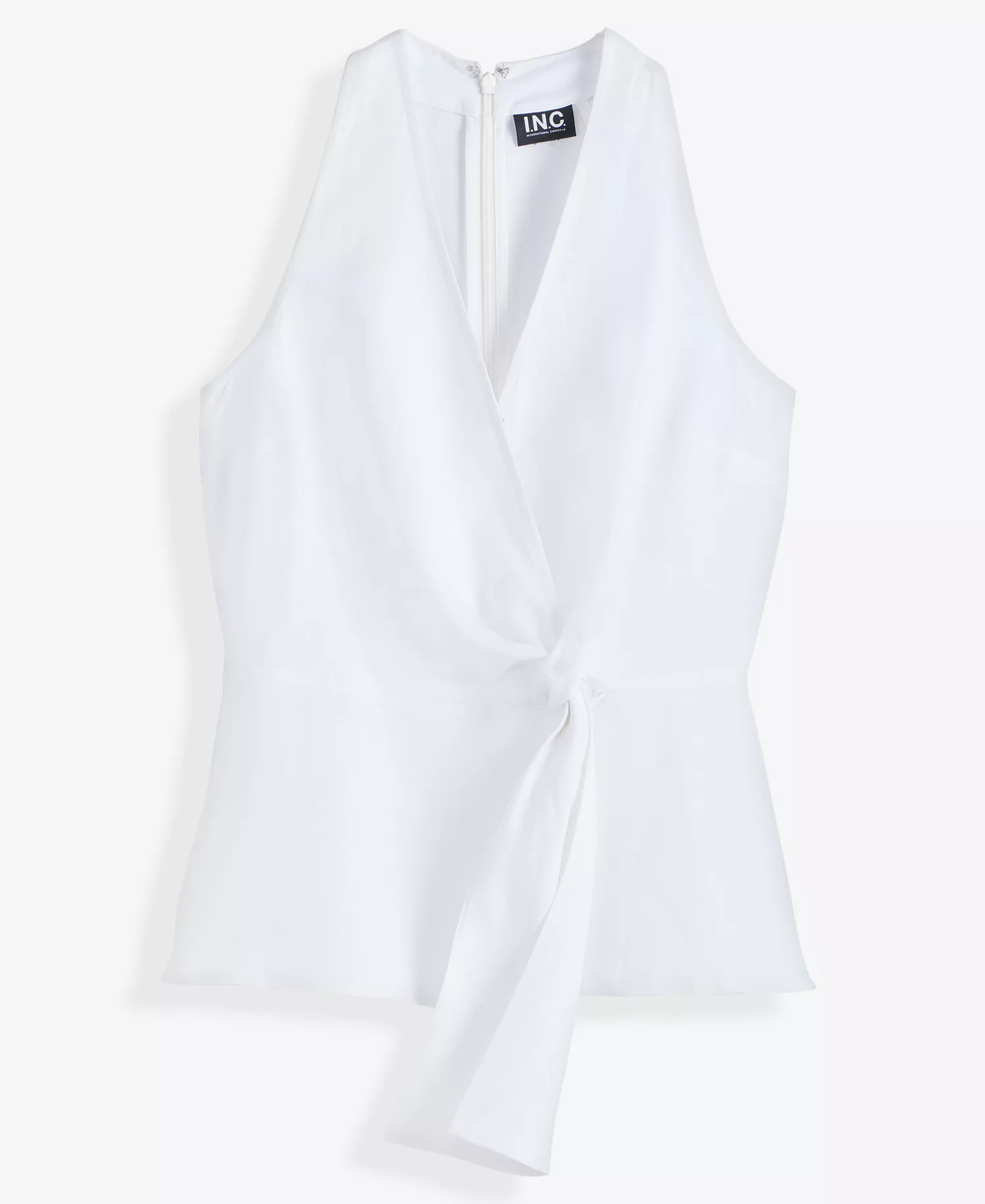 Women's Sleeveless Linen Tie-Waist Top, Macy's Exclusive - Bright White - 0