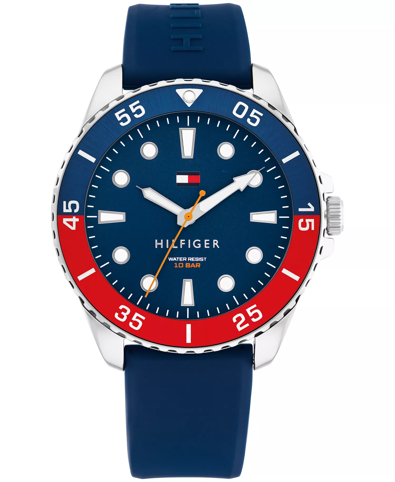 Men's Quartz Blue Silicone Strap Watch, 42mm - Blue - 42mm