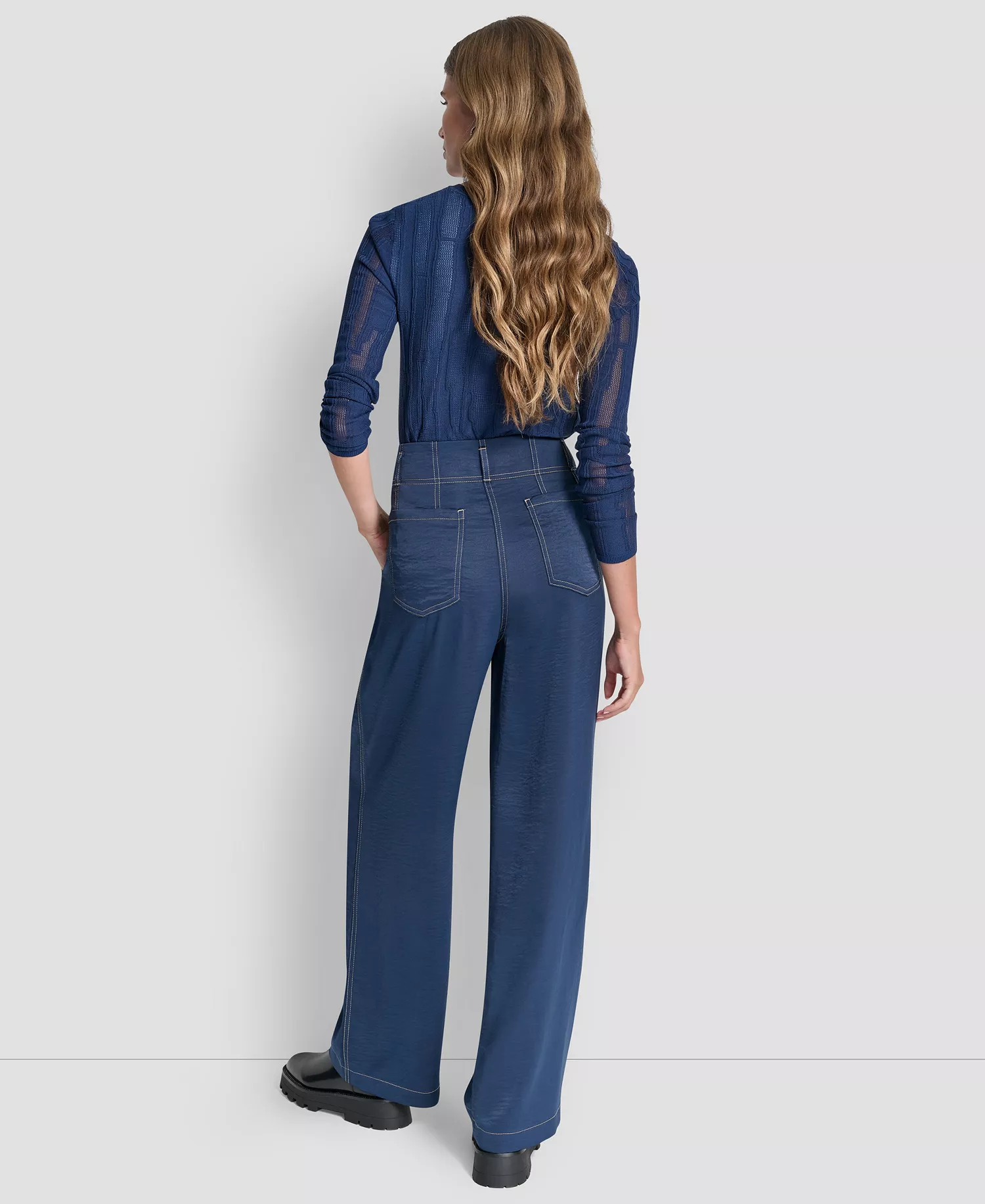 Women's Top Stitch Glazed Dressing Trousers - Hudson Blue - 0