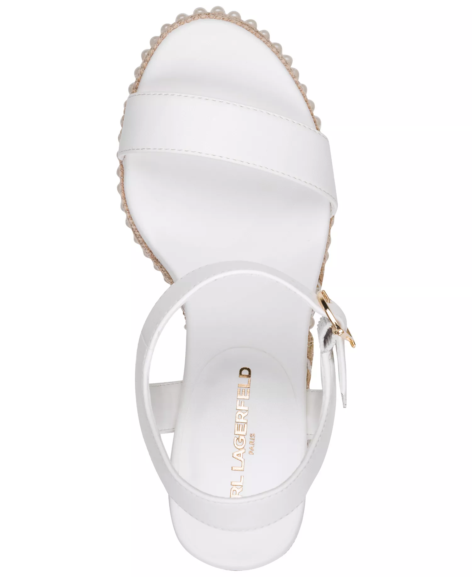 Women's Calzona Round Toe Wedge Sandals - Bright White - 10M