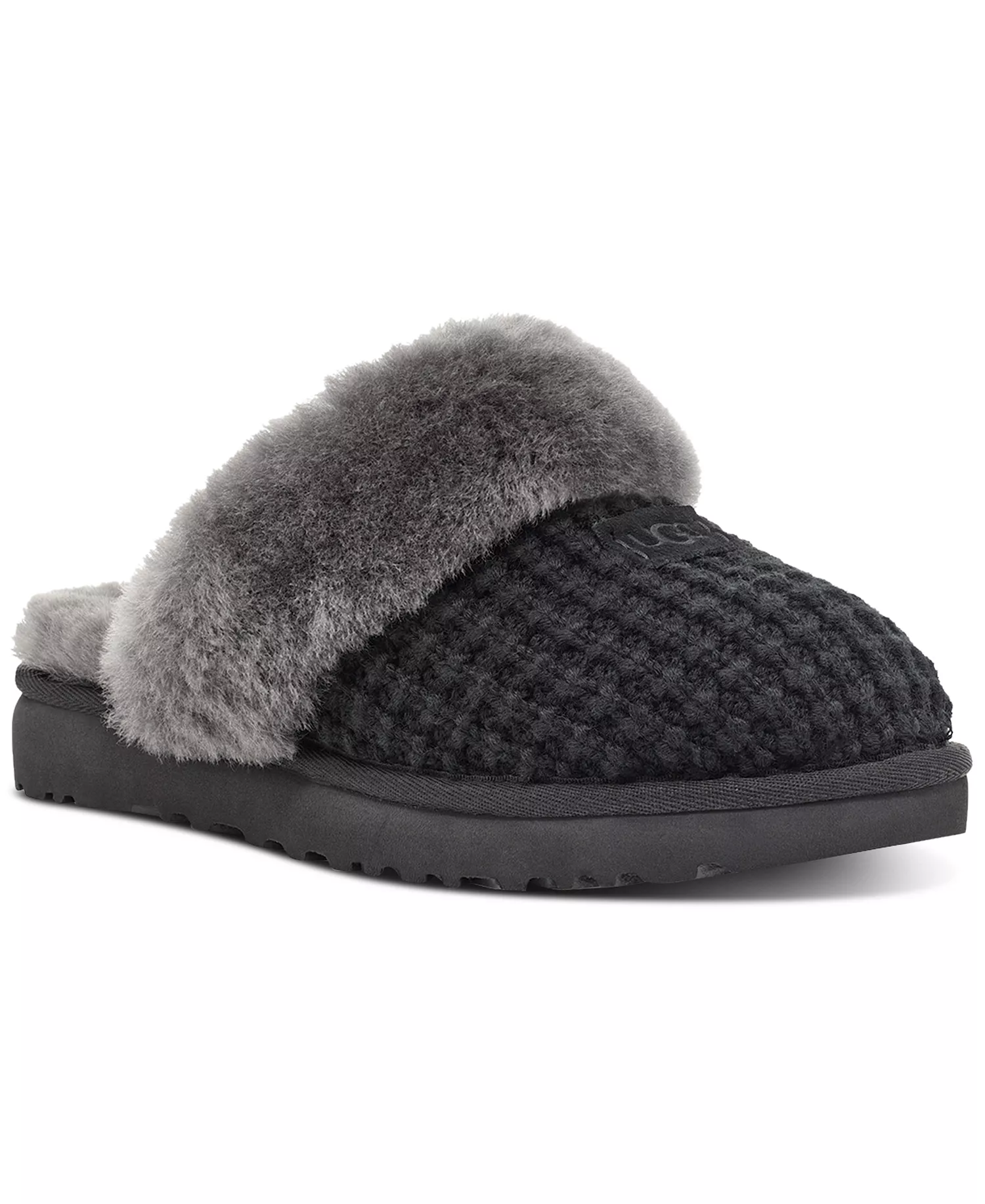 Women's Cozy Faux-Shearling Slippers - Black - 10M