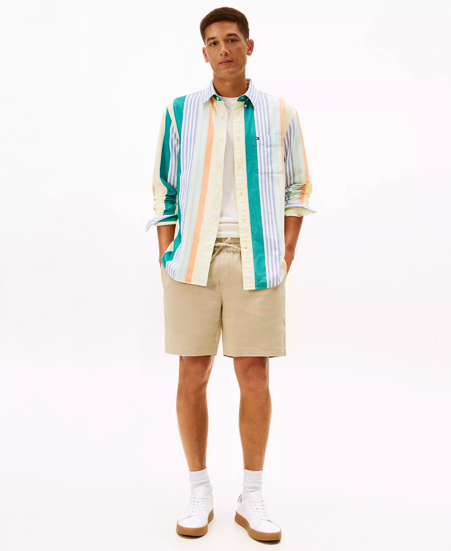 Men's Oxford Candy Stripe Shirt - Citronella / Multi Stripe - L