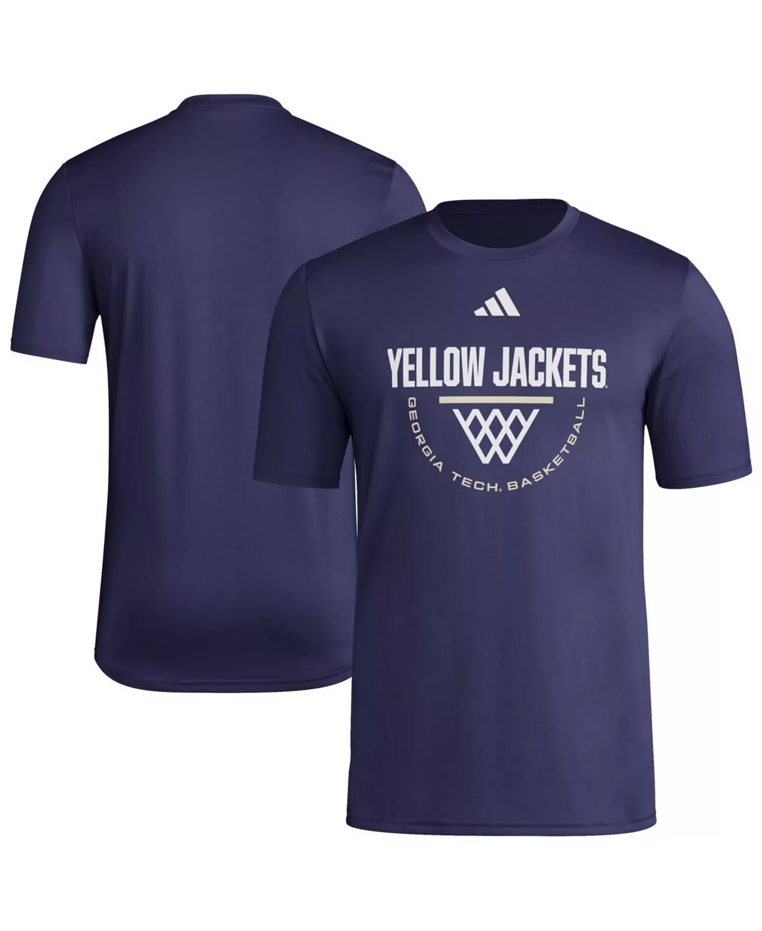 Men's Navy Georgia Tech Yellow Jackets Basketball Practice Net Arch Pregame T-Shirt - Navy - 2XL