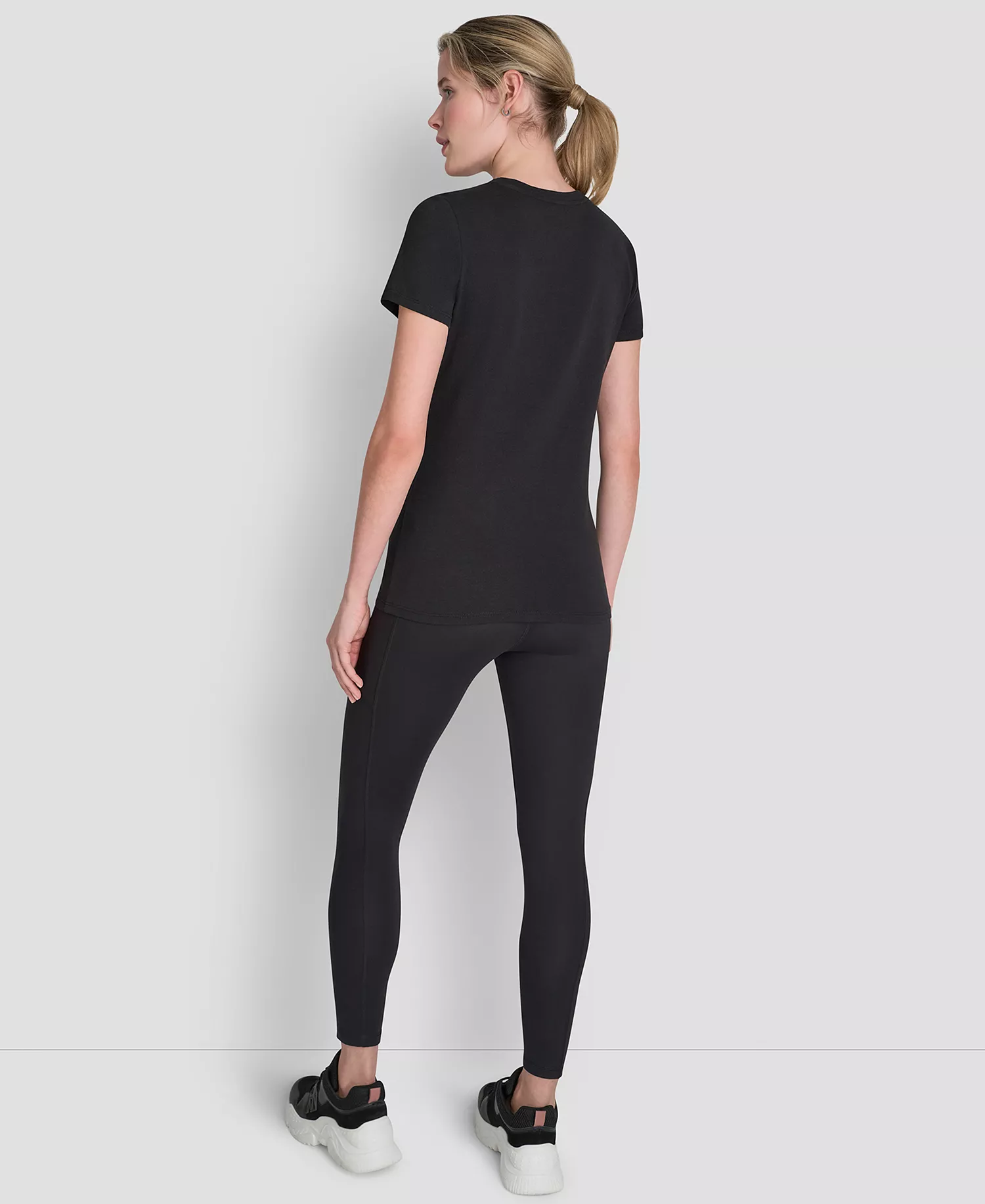 Women's Triple Rhinestone Foil Logo T-Shirt - Black - L