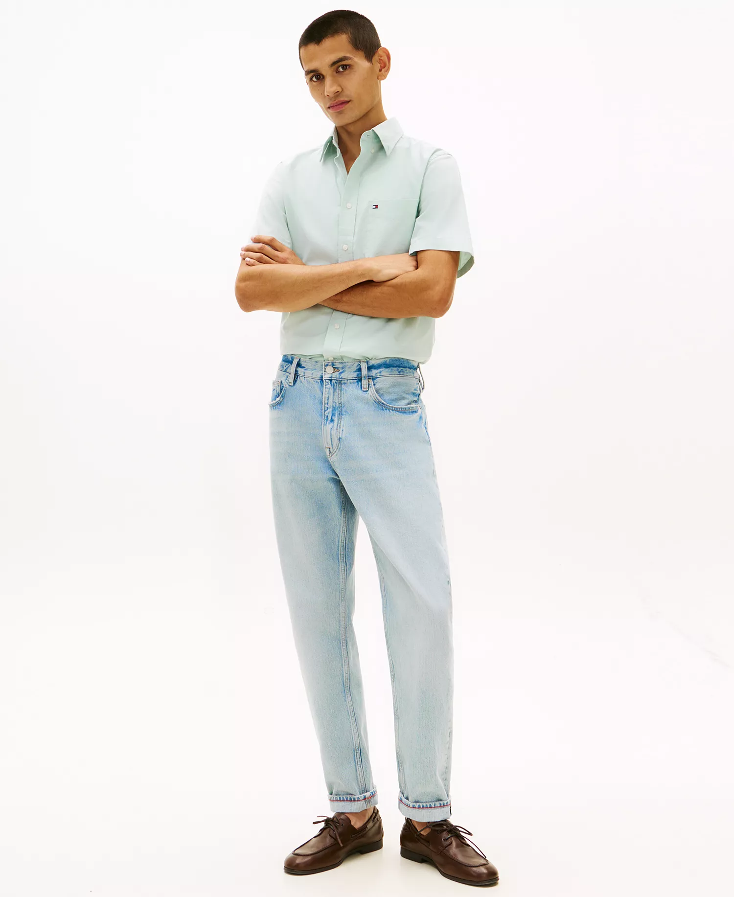 Men's Short-Sleeve Oxford Shirt - Crushed Mint - L