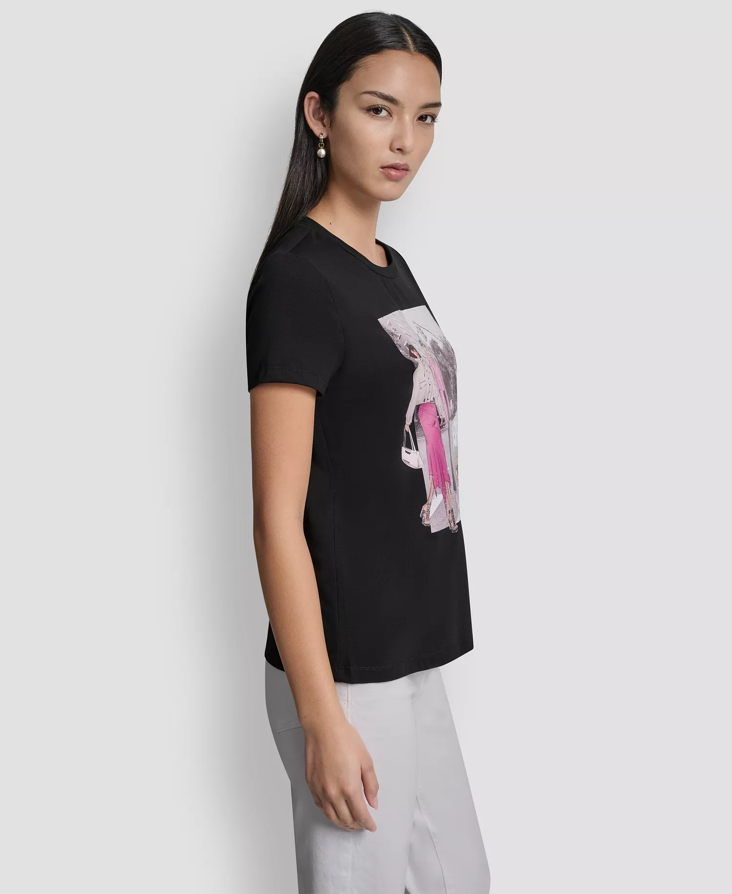 Women's Bleecker Conversational Short-Sleeve T-Shirt - Black - L