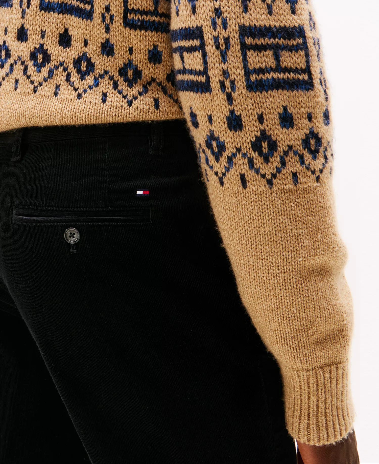 Men's Denton Slim Straight Fit Corduroy Chinos - Black - 30 - 30