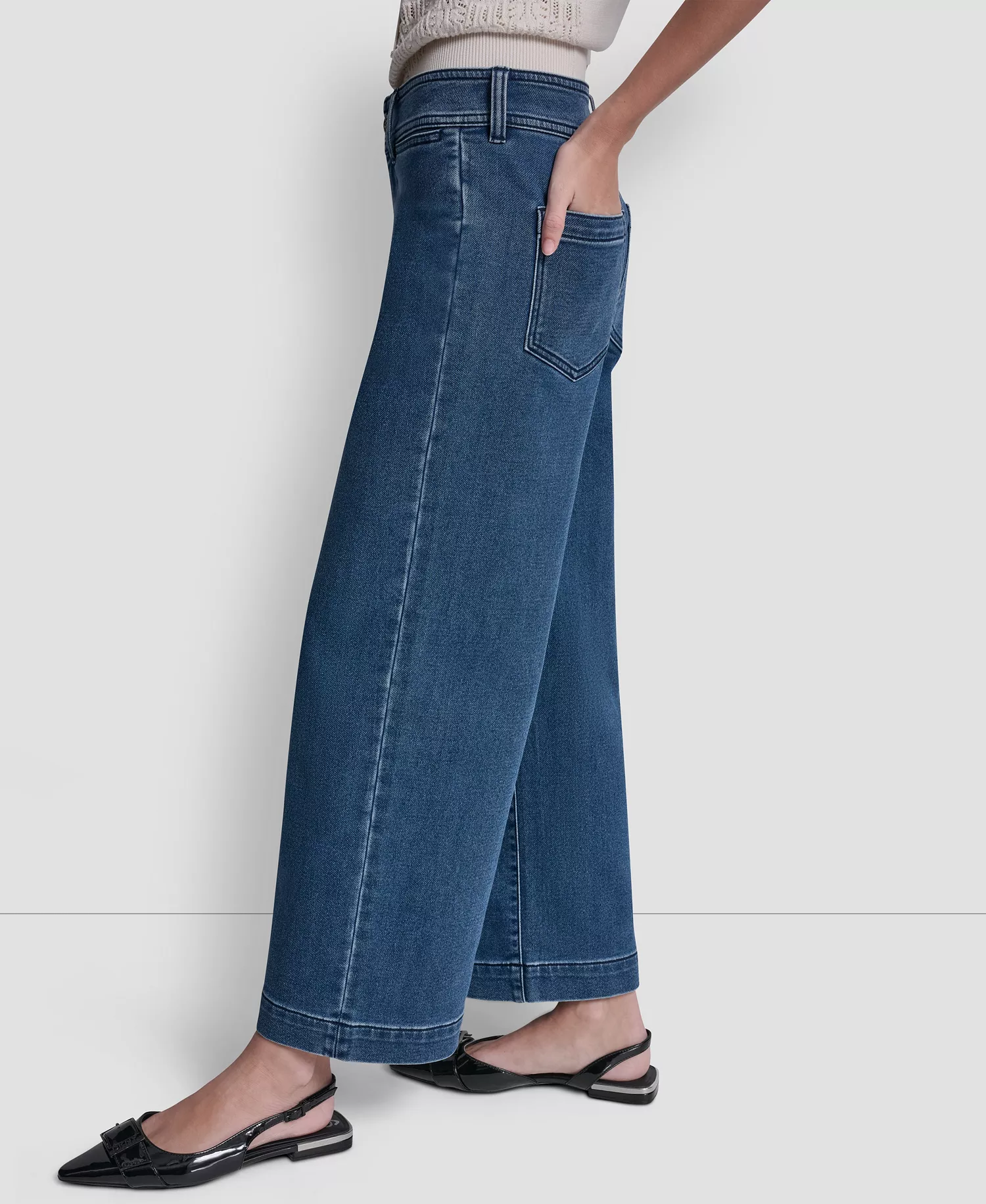 Petite Indigo Knit High-Rise Ankle Pants - Carroll - PL