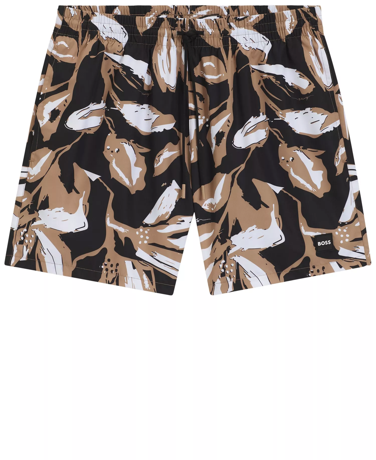 Men's Fully Lined Printed Swimsuit - Black - L