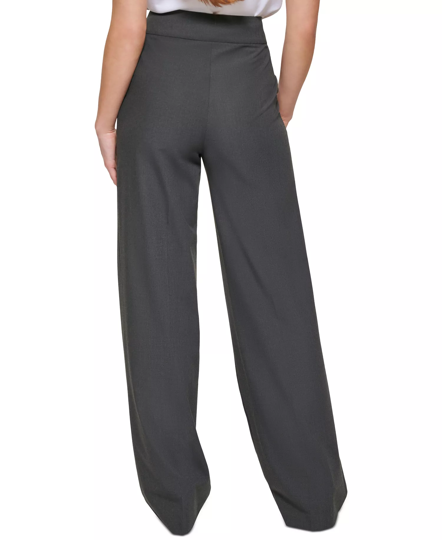 Women's Whitney Button Front Wide Leg Pants - Black - 0