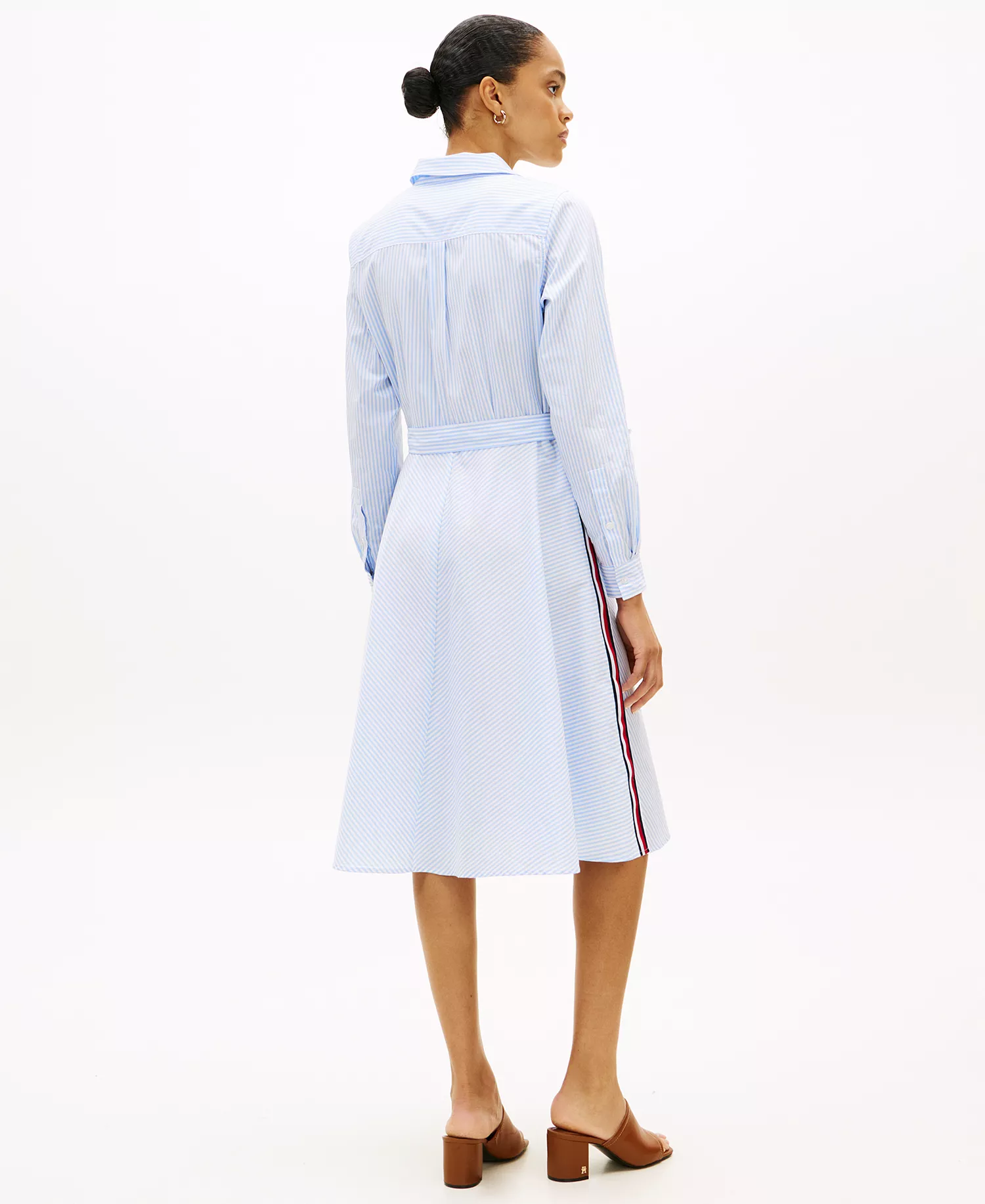 Women's Poplin Collared Shirt Dress - Classic blue - L