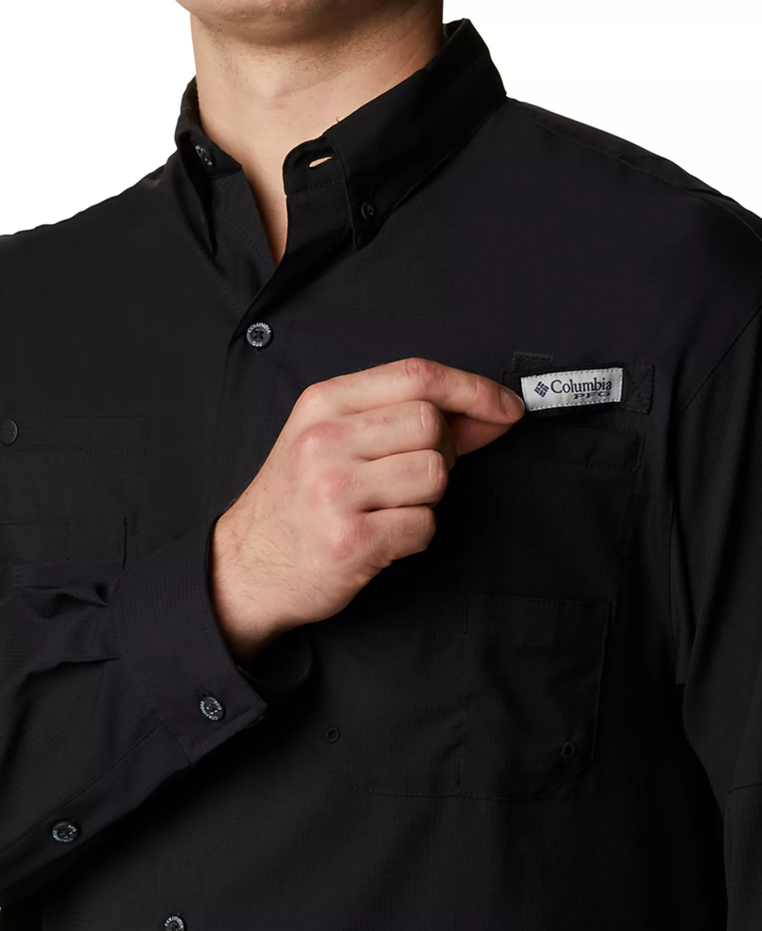 Men's PFG Tamiami II Long-Sleeve Shirt - Black - L
