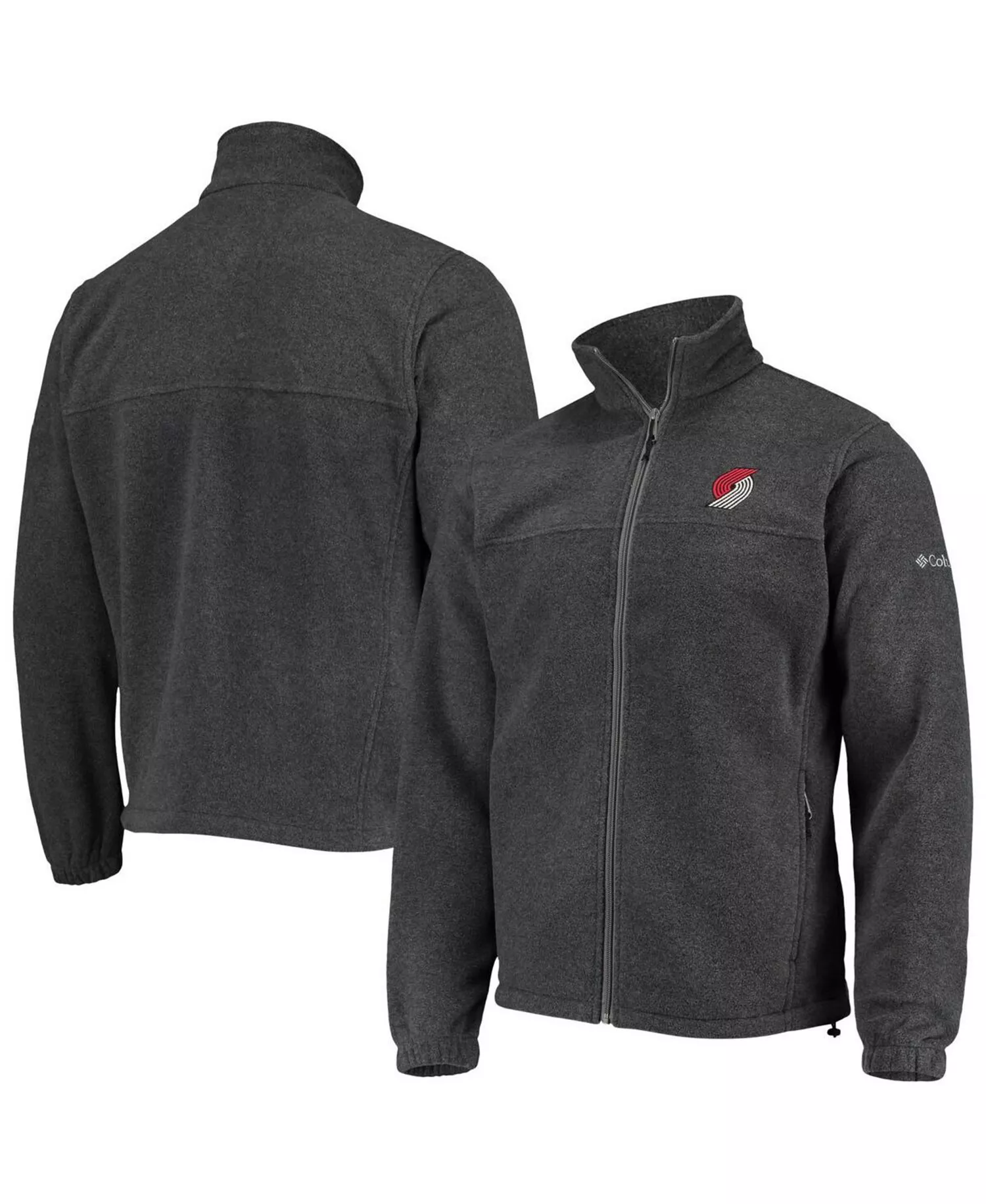 Men's Portland Trail Blazers Heathered Charcoal Flanker Full-Zip Jacket - Heathered Charcoal - Medium