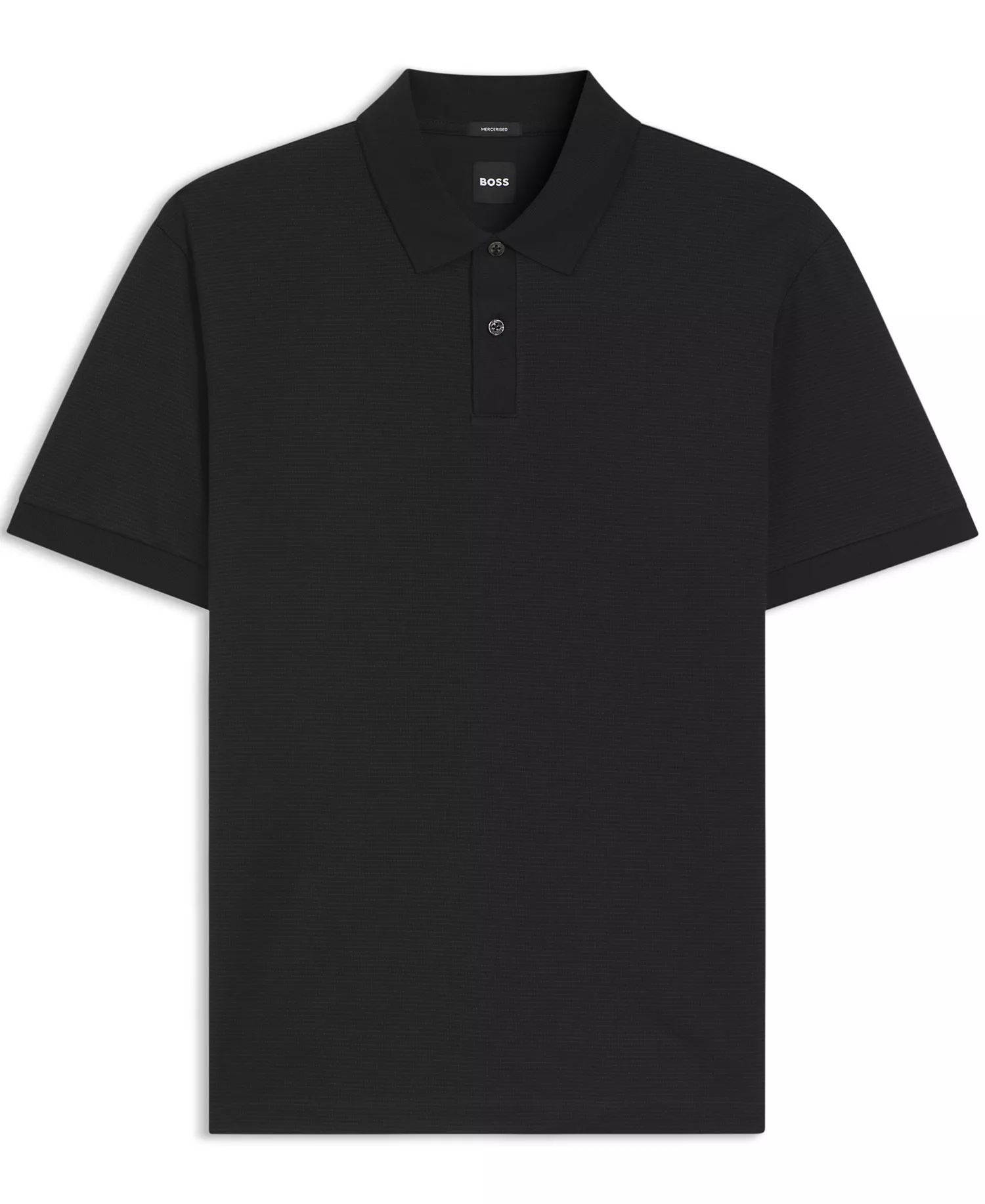 Men's Mercerised-Cotton Polo Shirt - Black - 2XL