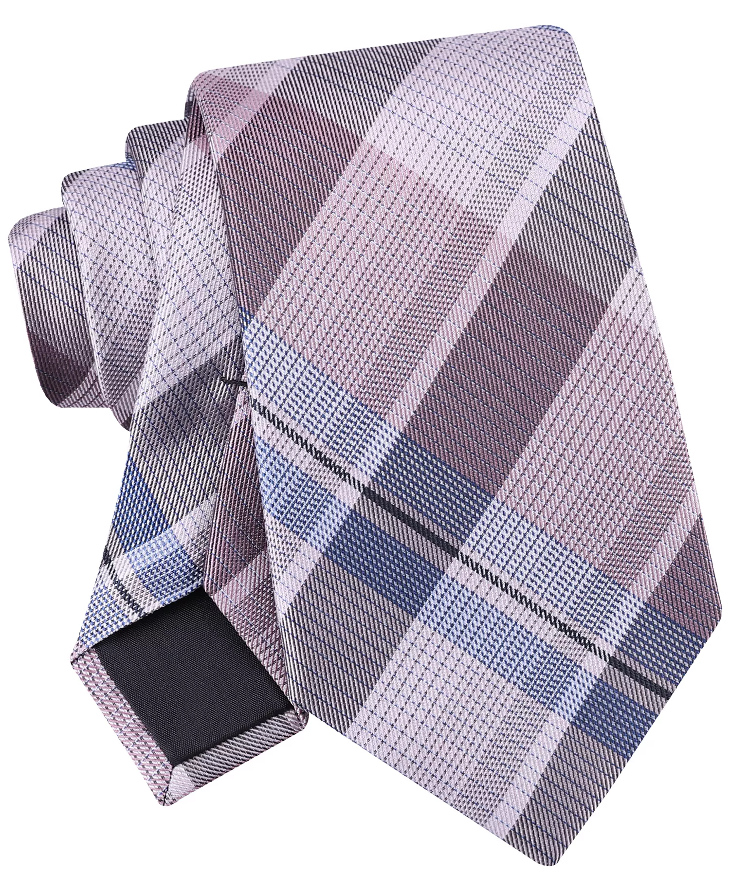 Men's Rowe Plaid Tie - Navy/pink - ONE SIZE