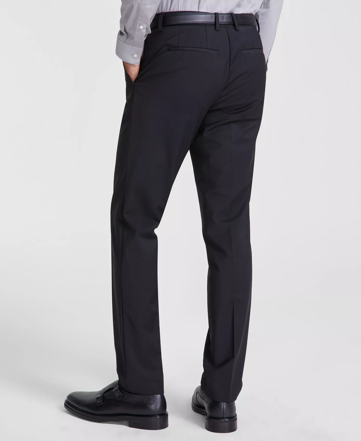Men's Slim-Fit Superflex Stretch Solid Suit Separates  - Black - 32R