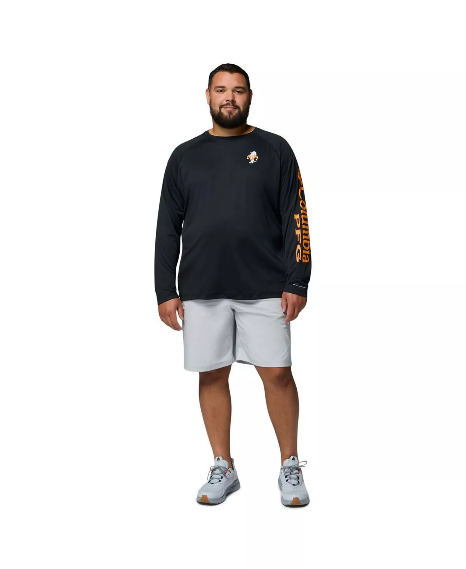 Men's Black Tennessee Volunteers Big Tall Terminal Tackle Long Sleeve Omni-Shade T-Shirt - Black - 3XT