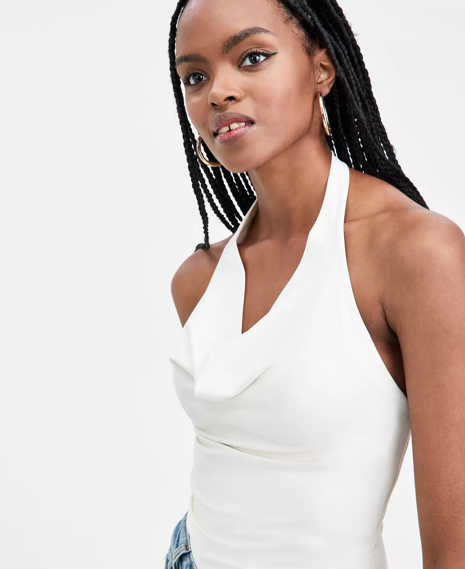 Women's Second Skin Halter Bodysuit, Macy's Exclusive - Crema - L