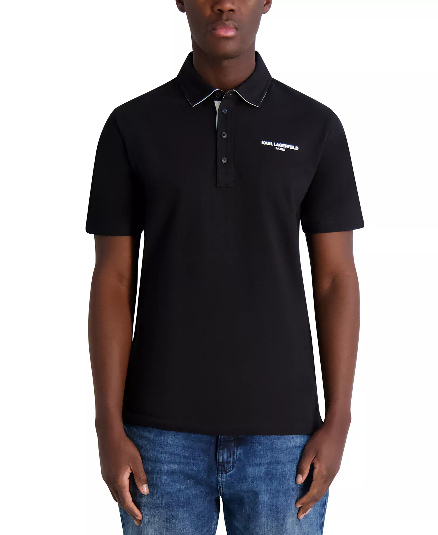 Men's Logo Polo Shirt - Black - L
