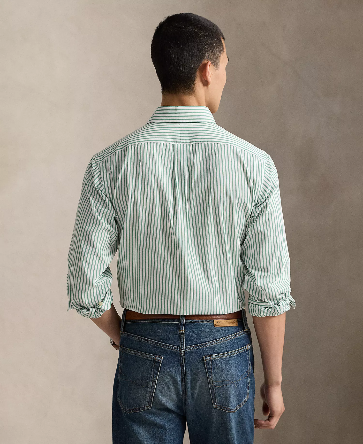 Men's Classic-Fit Striped Poplin Shirt - 7064B White Seafoam - 2XL
