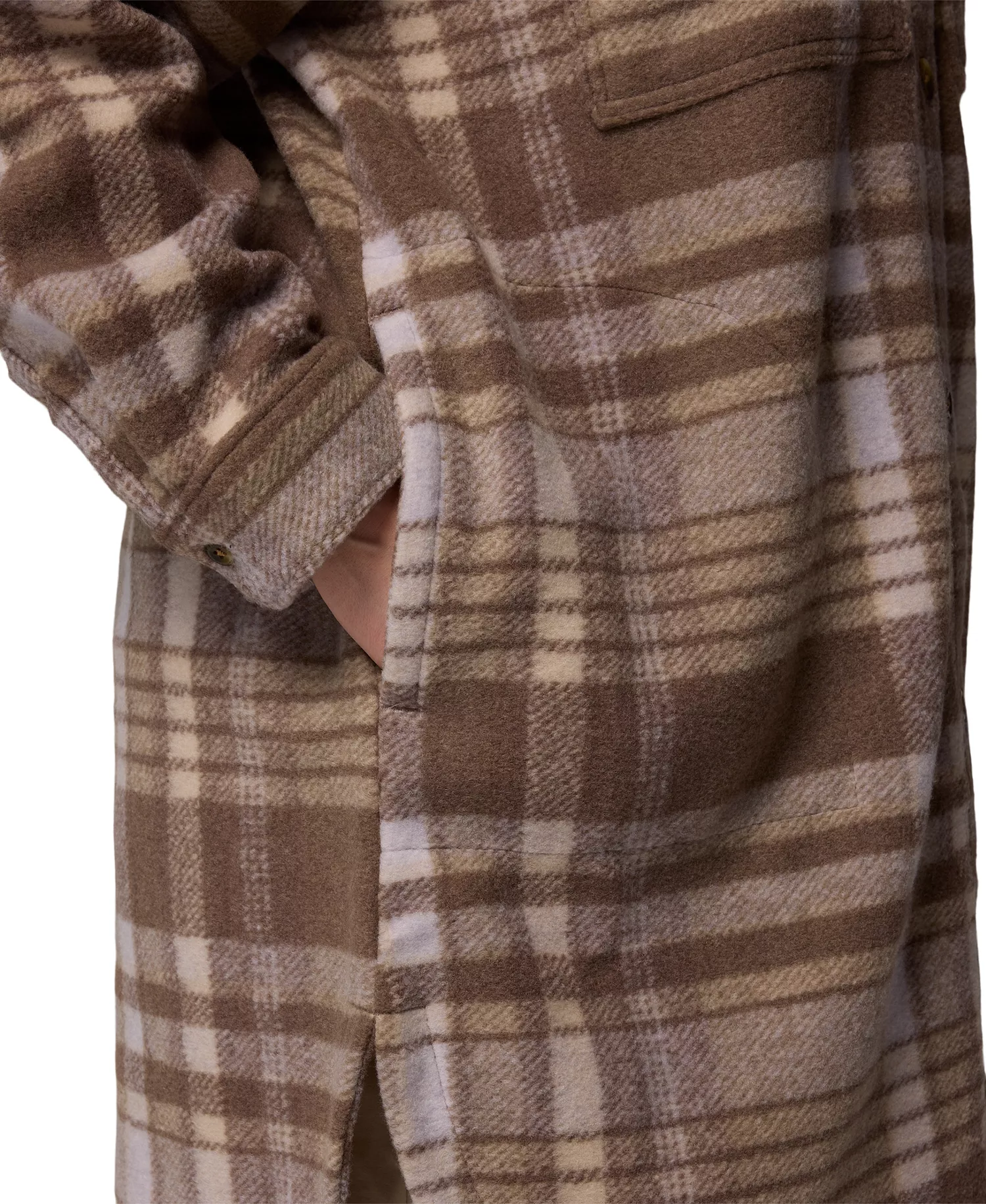 Plus Wildest Venture Long Fleece Coat - Iron Vagabond Plaid - 2X