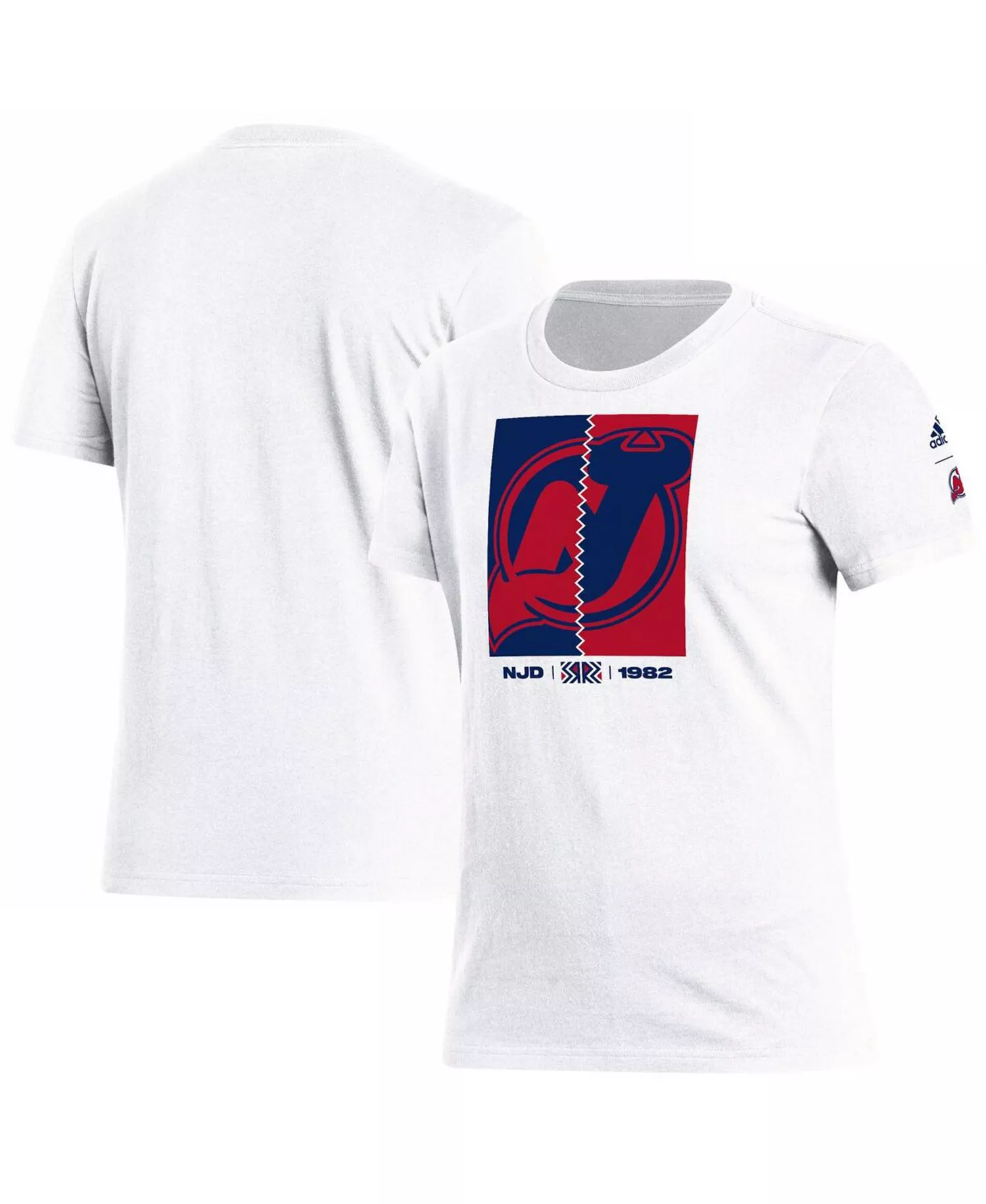 Women's White New Jersey Devils Reverse Retro 2.0 Playmaker T-shirt - White - L