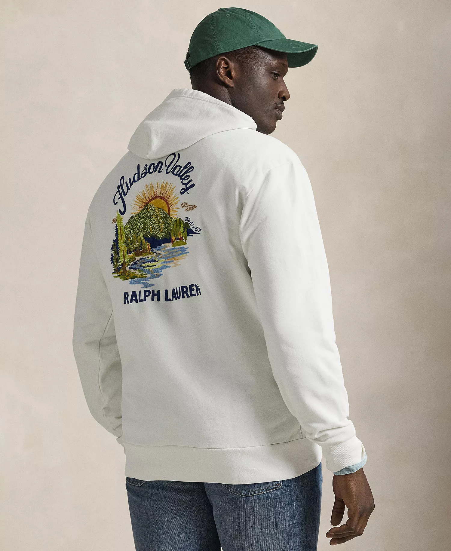 Men's Big & Tall Loopback Fleece Graphic Hoodie - Deckwash White - 2LT