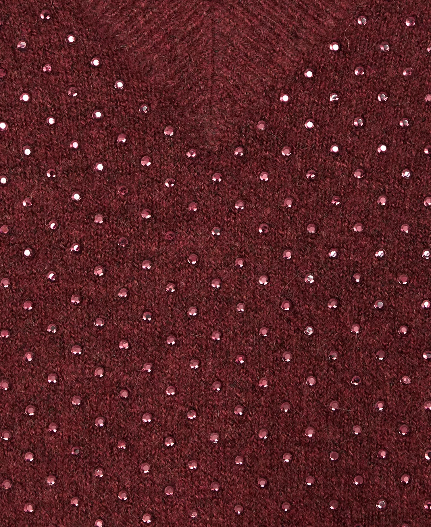 Women's Rhinestone Embellished Sweater, Macy's Exclusive - Maroon Combo - L