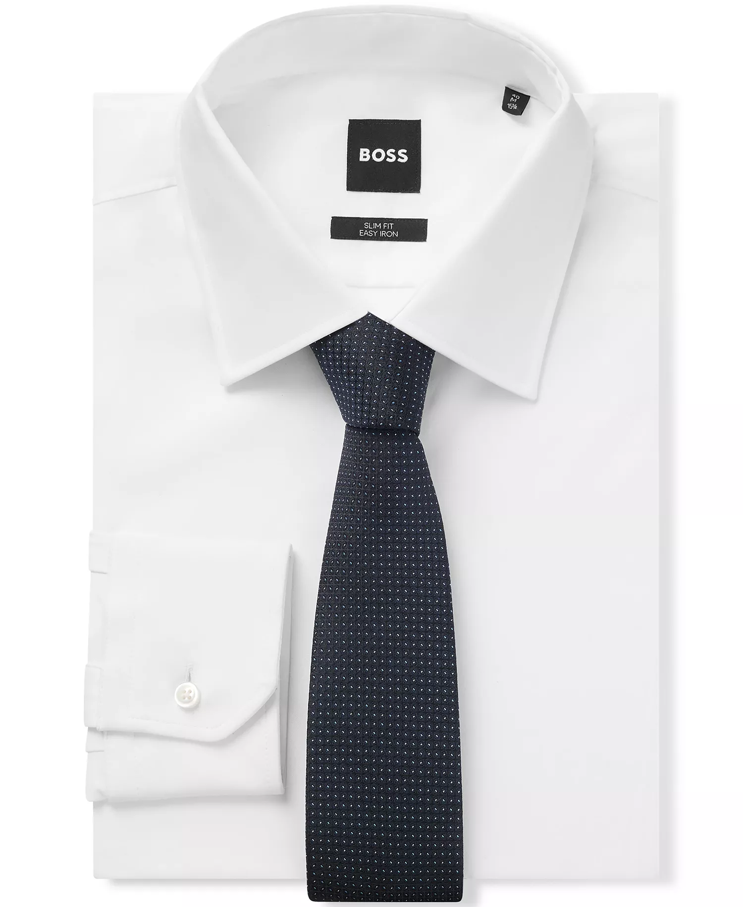 Men's Micro Pattern Silk-Blend Tie - Dark Blue - ONE SIZE