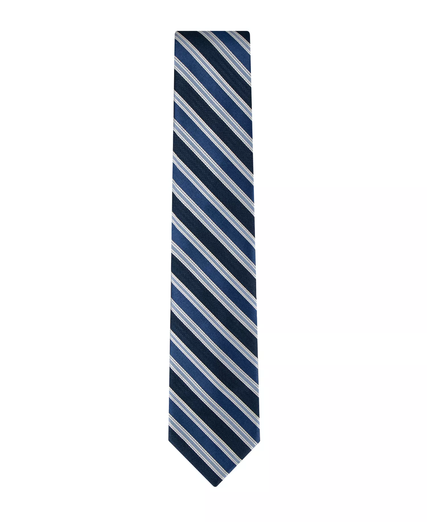 Men's Conrad Striped Pattern Classic Tie - Navy - ONE SIZE