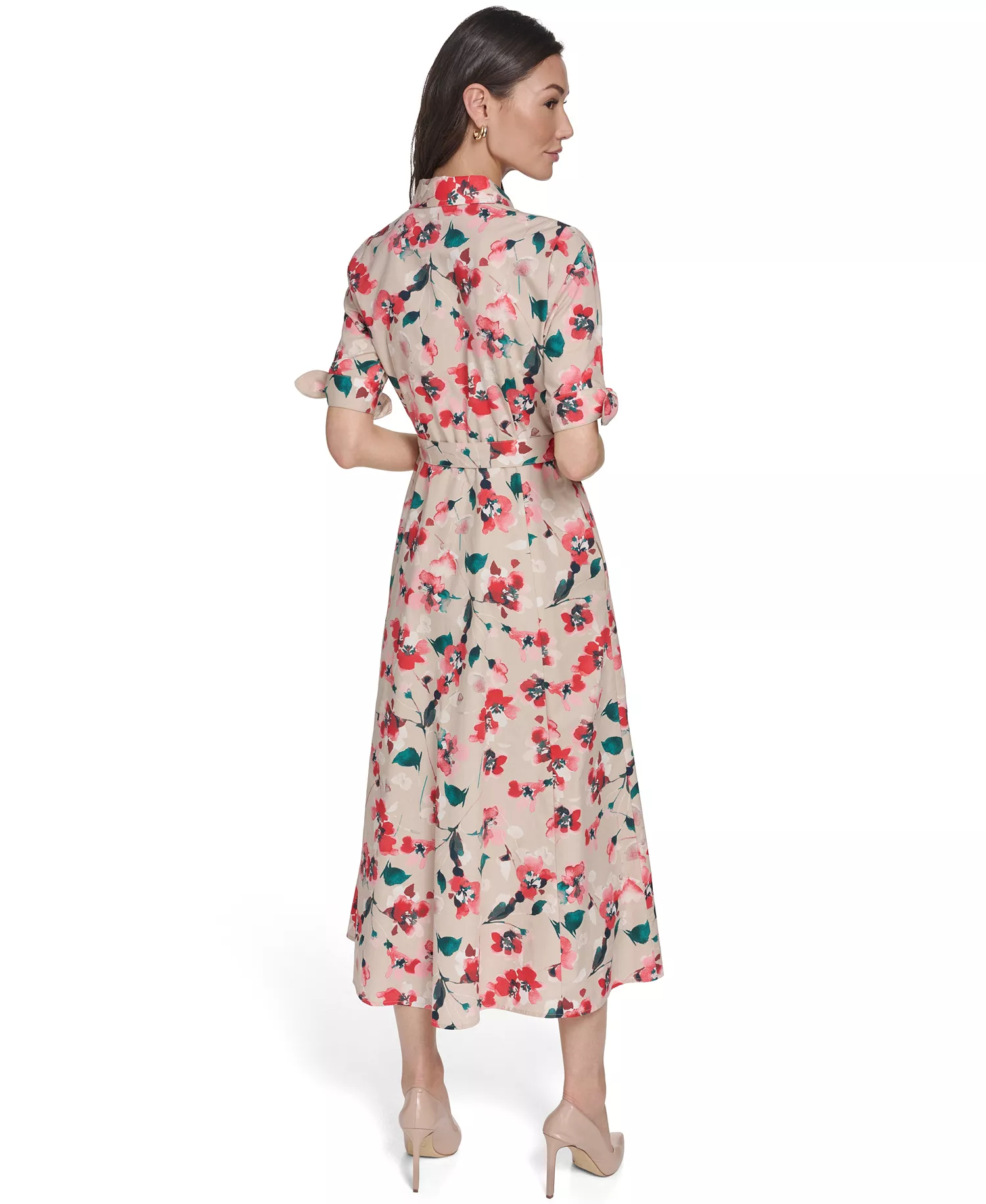 Women's Collared Midi Dress - Cashew Multi - 10