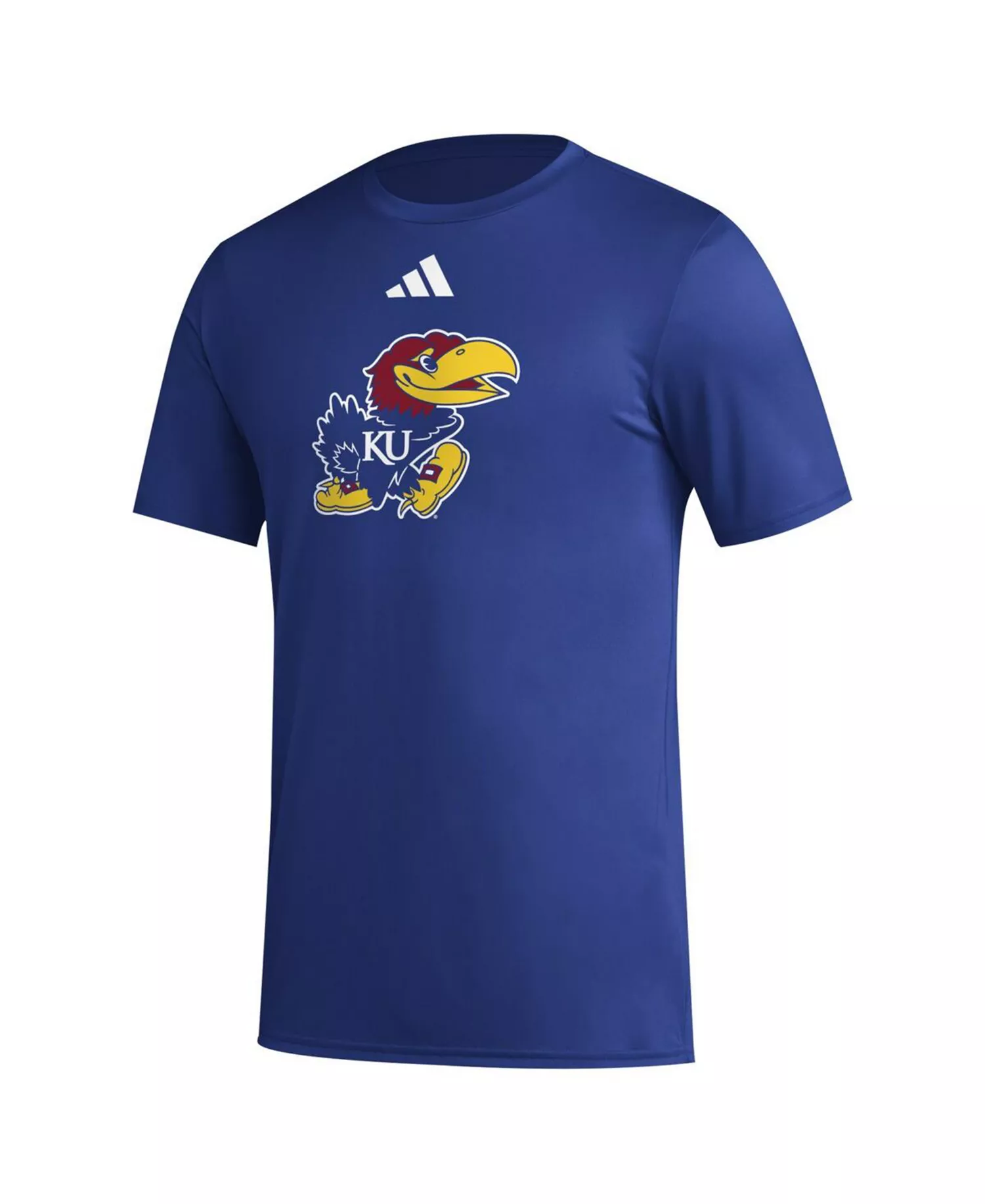 Men's Royal Kansas Jayhawks Primary Locker Logo Pre-Game AEROREADY T-Shirt - Royal - 2XL