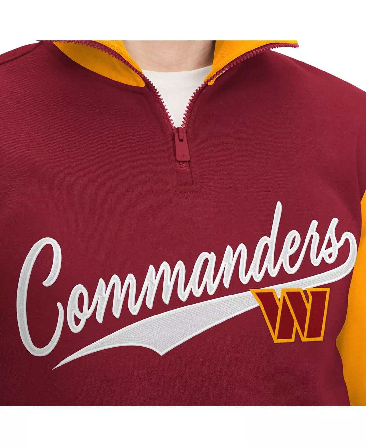 Men's Burgundy, Gold Washington Commanders Aiden Quarter-Zip Top - Burgundy, Gold - 2XL