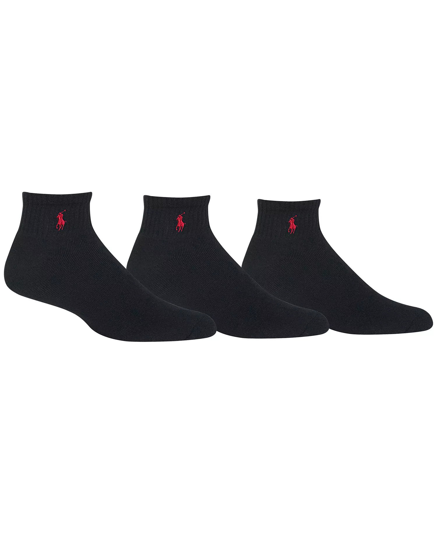Men's Socks, Extended Size Classic Athletic Quarter 3 Pack - Black - 13-16