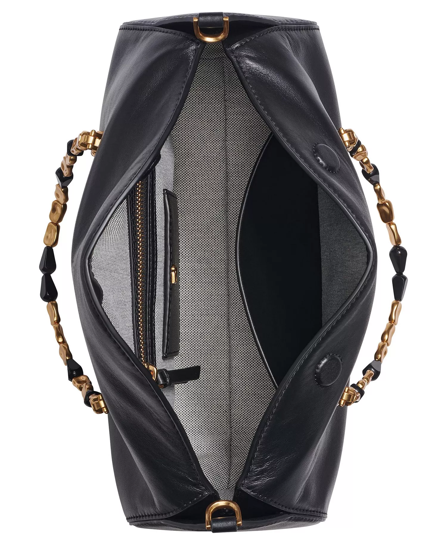 Women's Crinoline Satchel Bag - Black, Gold - ONE SIZE