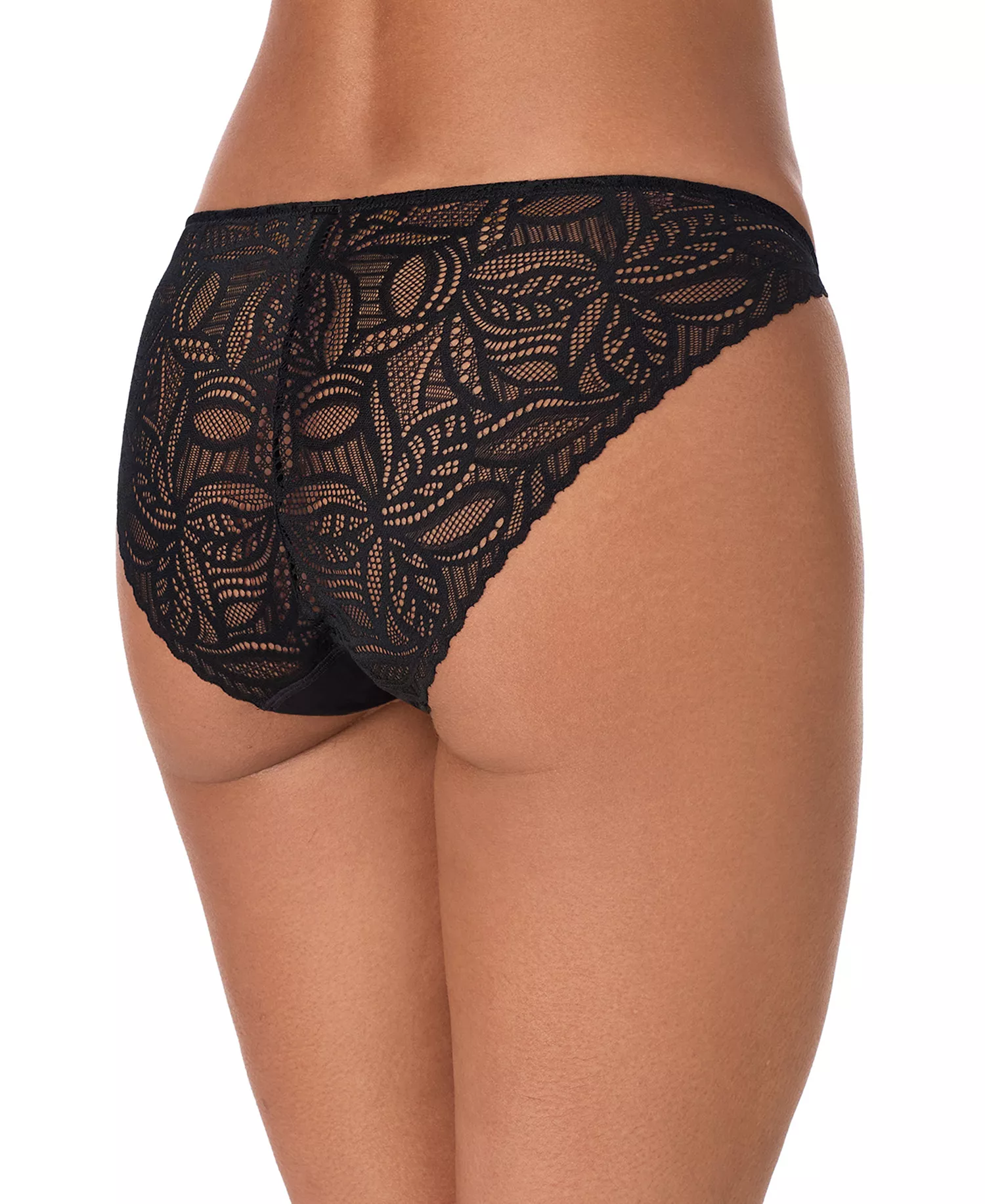 Women's Lace Deco Bikini Underwear DK8552 - Black - L