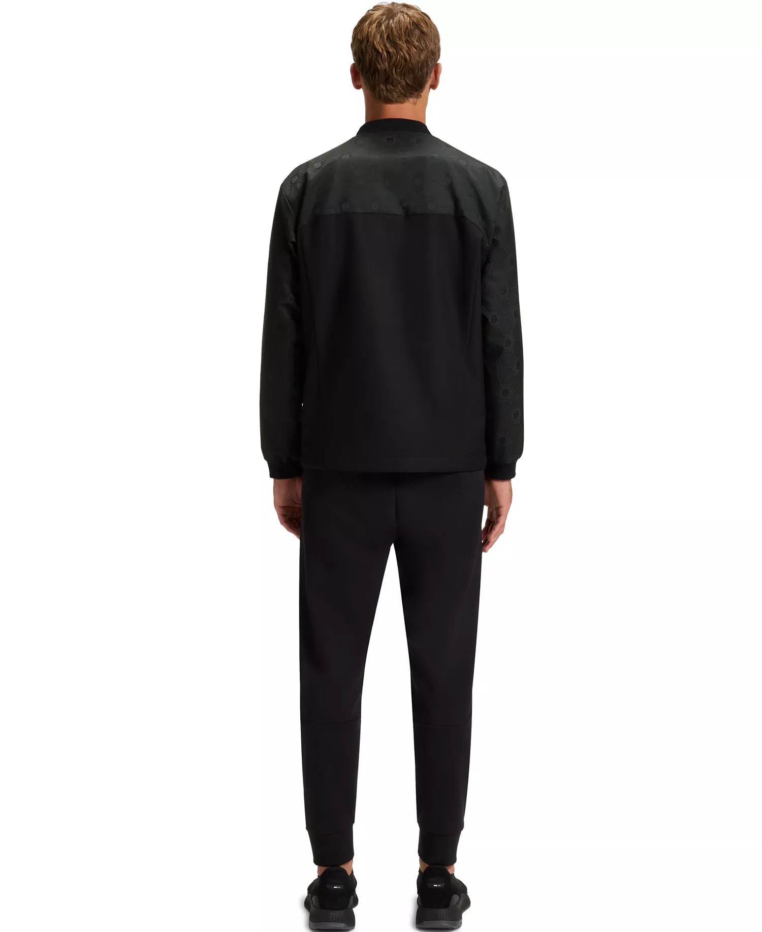 Men's Monogram Jacquard Bomber Jacket - Black - 2XL