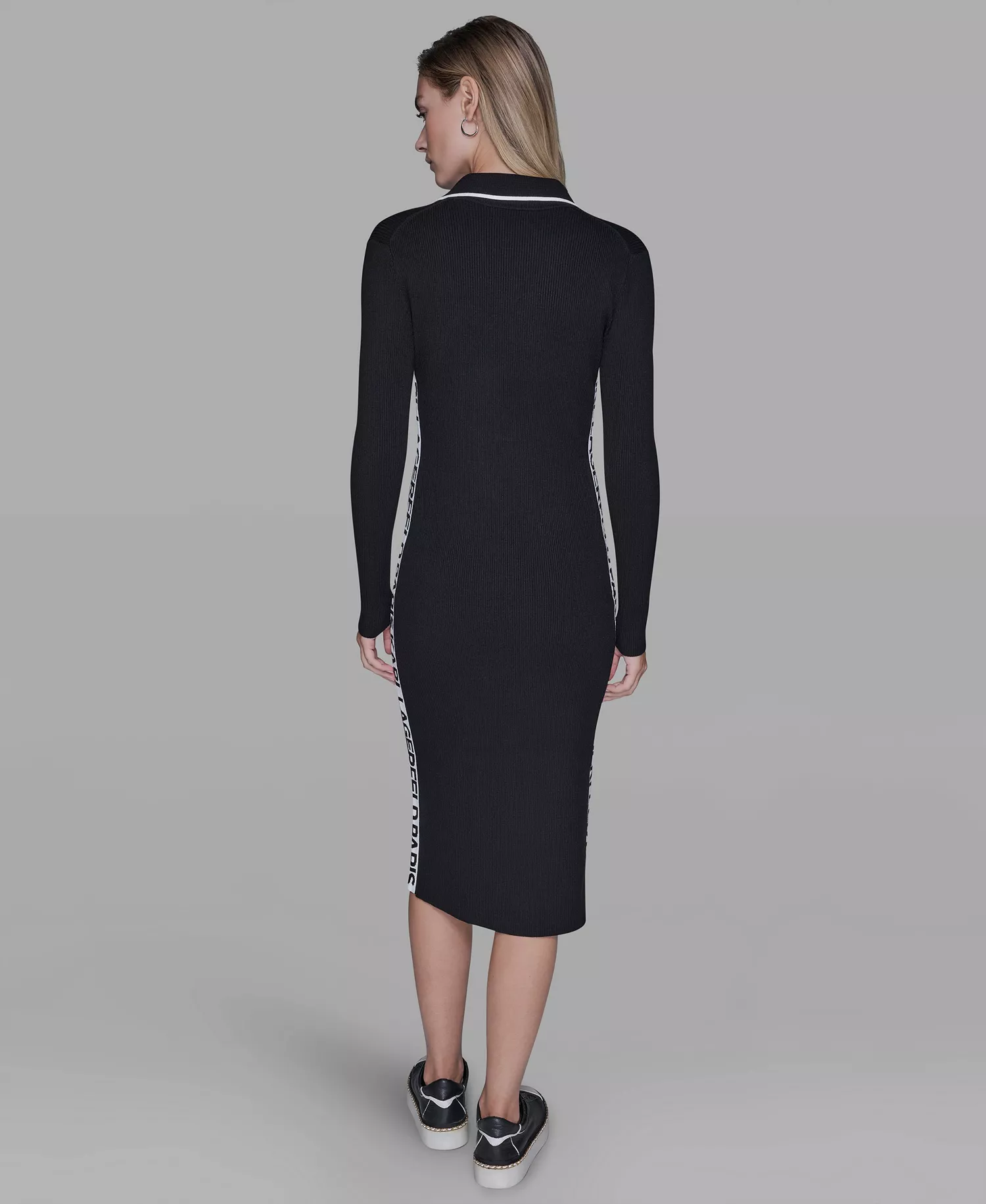 Women's Logo Tape Sweater Dress - Black - L