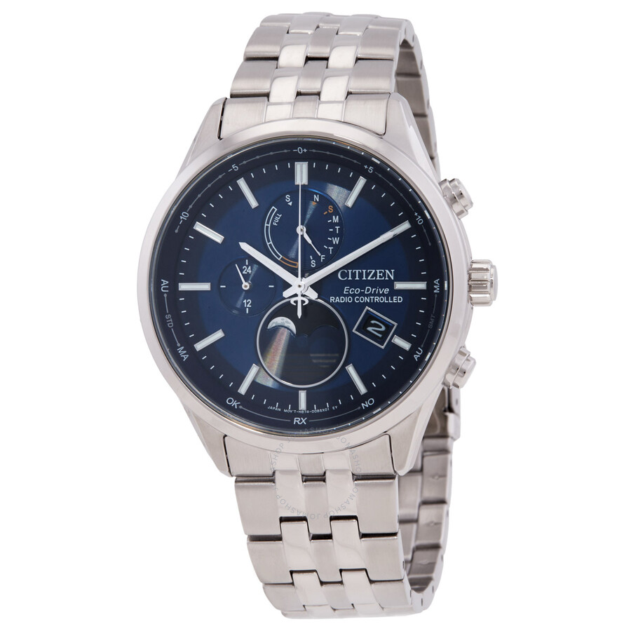 Citizen Eco-Drive Radio-Controlled Moon Phase Blue Dial Men's Watch