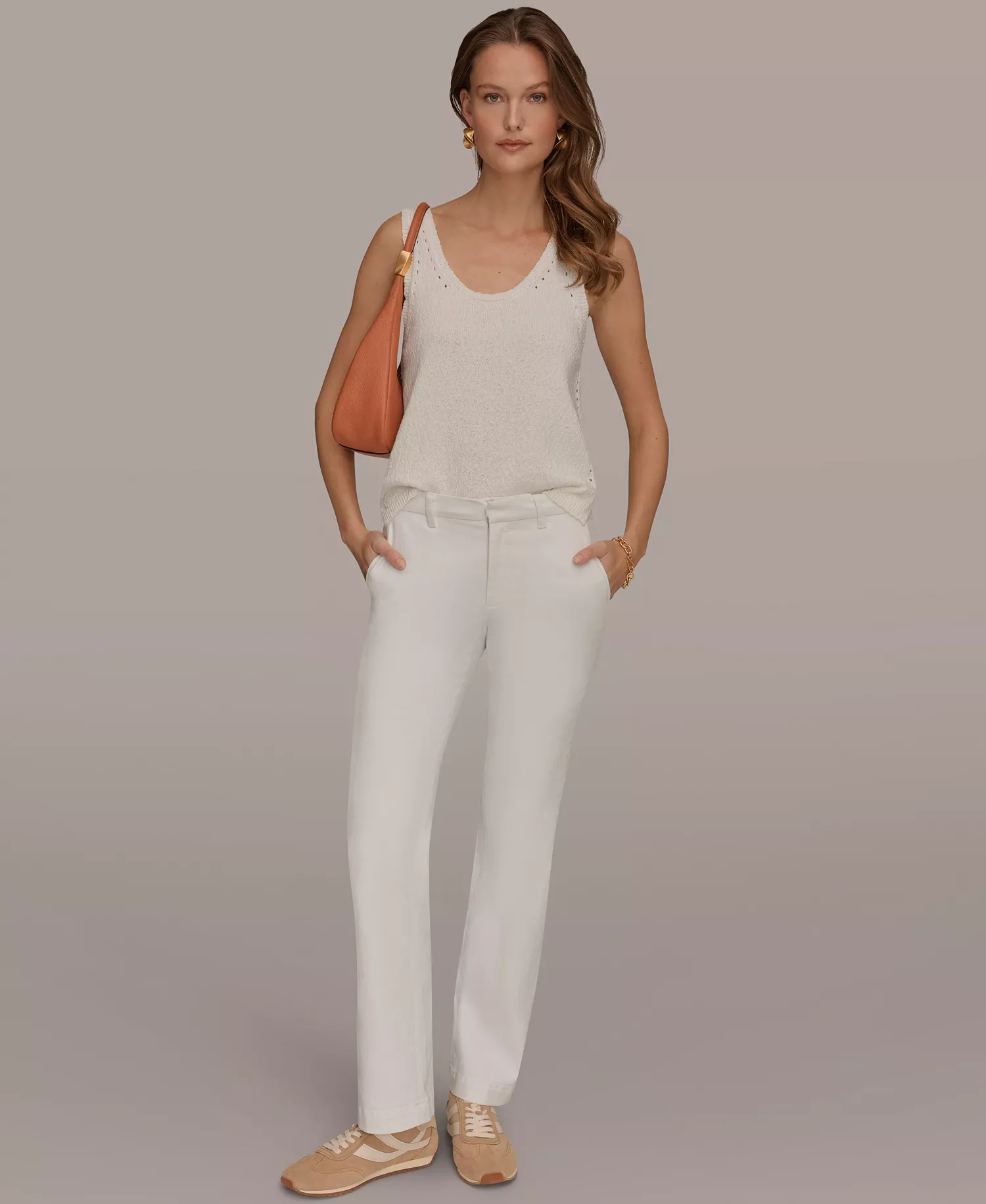 Women's Mid-Rise Denim Modern Trousers - Alabaster - 26