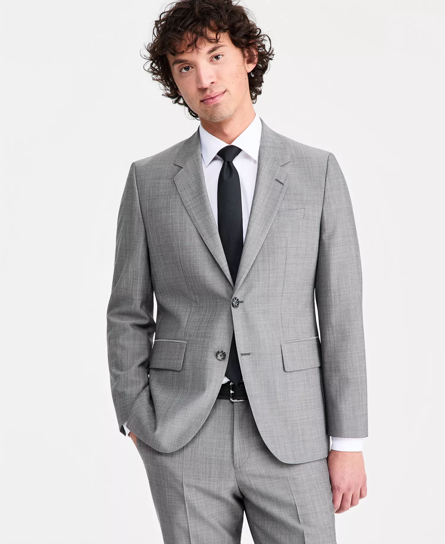 Men's Modern-Fit Suit Separates Jacket - Dark Grey - 36R