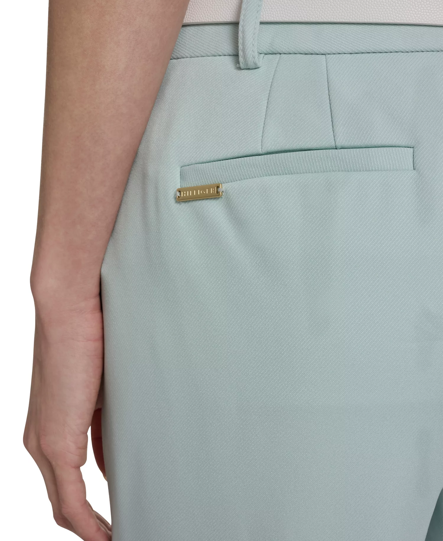 Women's Solid Belted Bootcut Trousers - Harbor Gray - 0