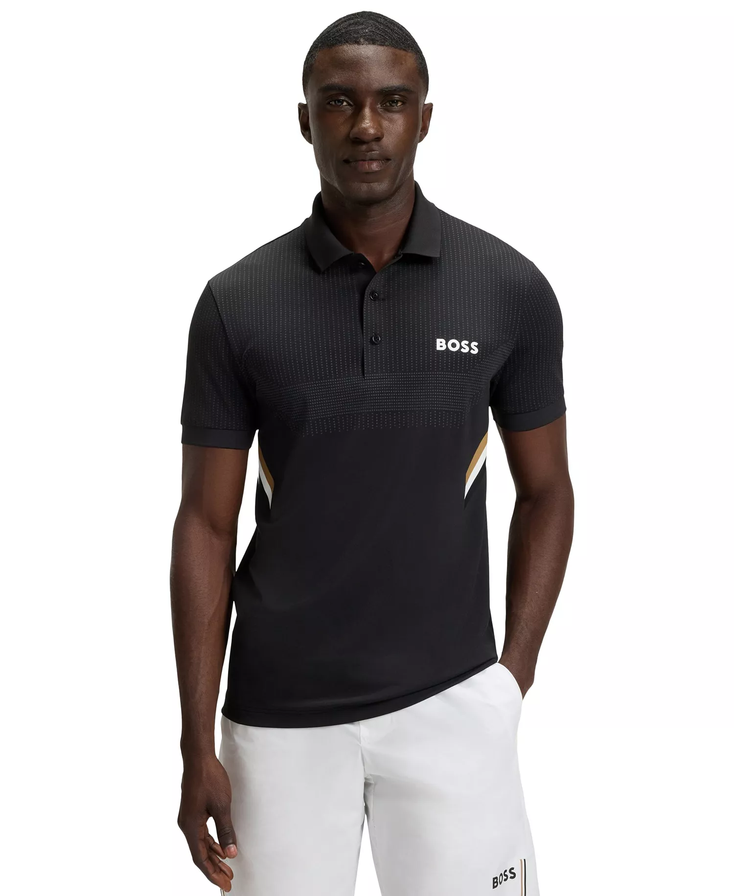 Men's Active Moisture Management Slim-Fit Polo Shirt - Black - L