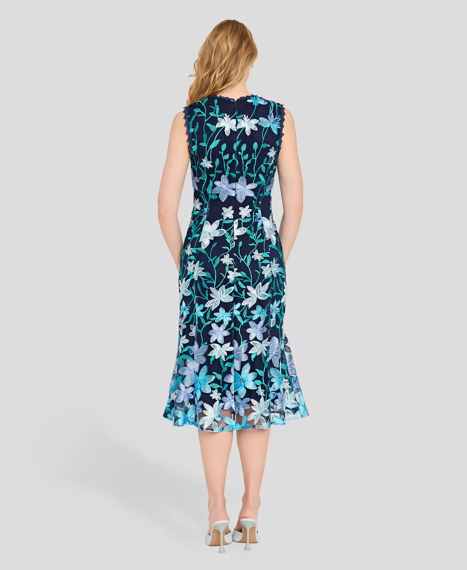 Women's Scoop Neck Sleeveless Dress - Navy lagoon - 10