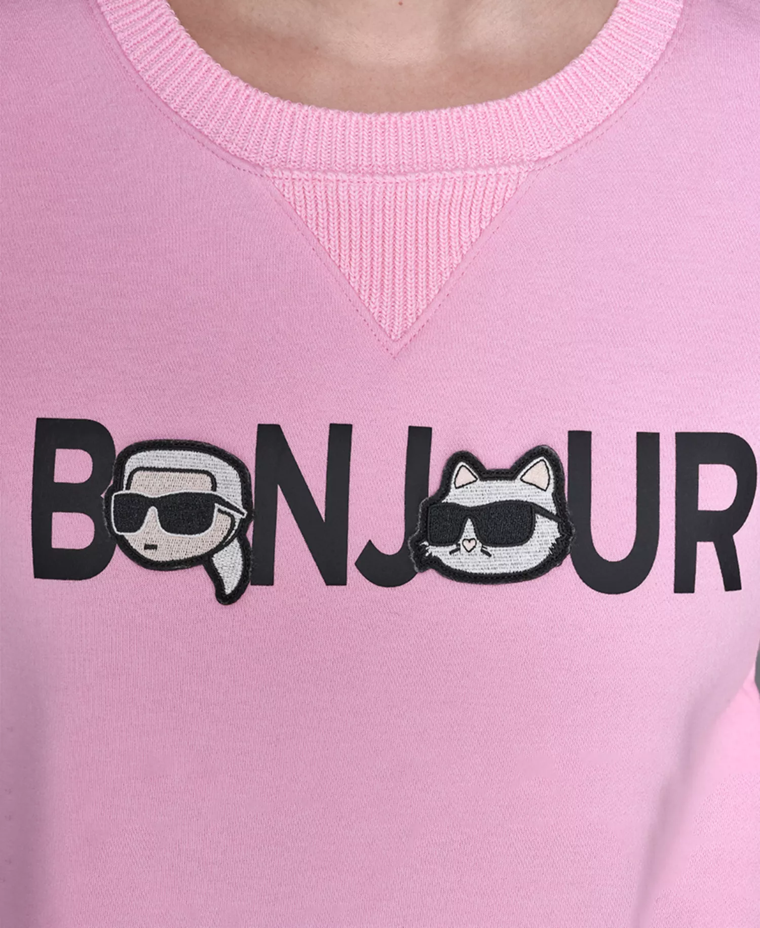 Petite Bonjour Crewneck Sweater - Prism Pink - P/L