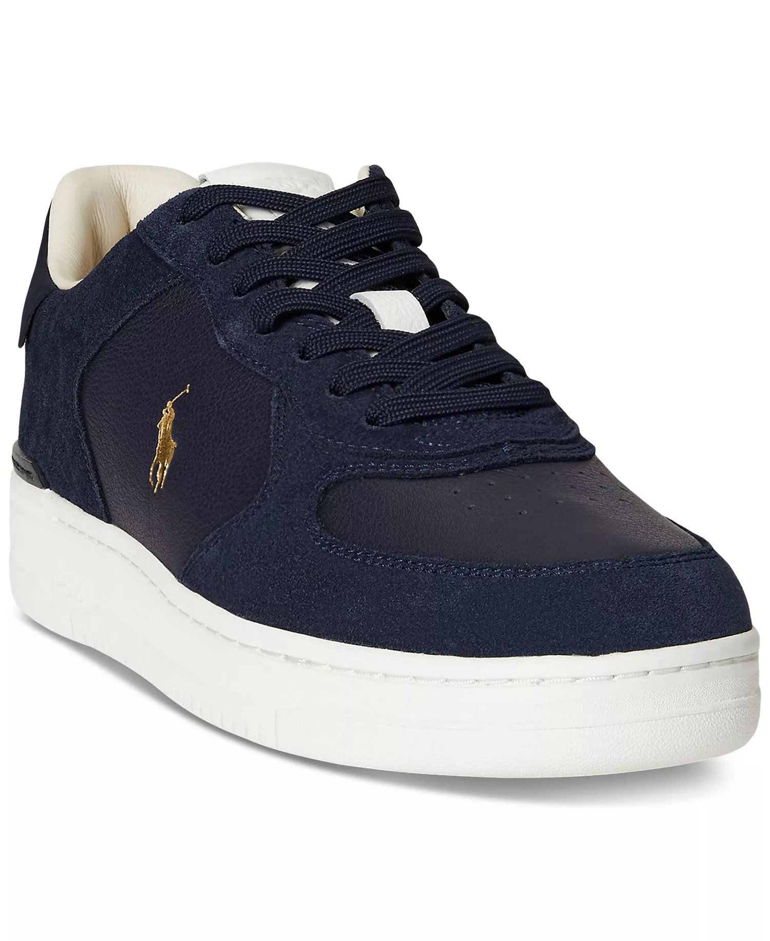 Men's Masters Court Leather & Suede Sneakers - Hunter Navy - 8