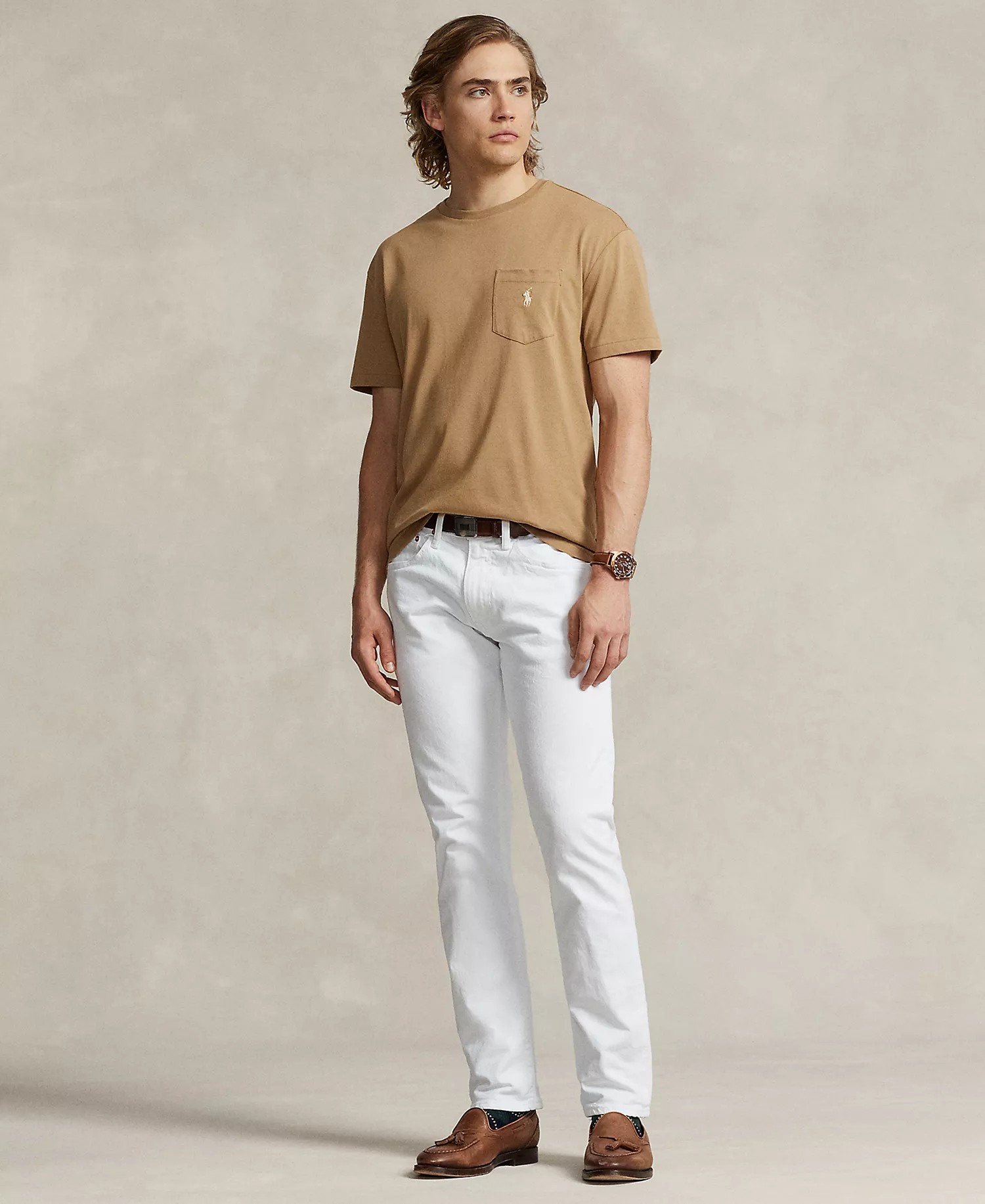 Men's Classic-Fit Jersey Pocket T-Shirt - Cafe Tan - 2XL