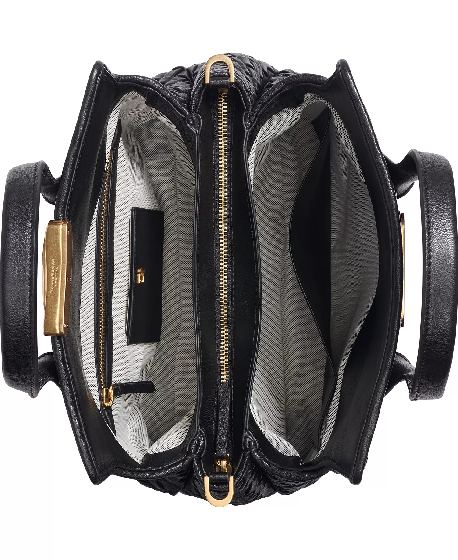 Amagansett Leather Medium Satchel Bag - Black/Gold - ONE SIZE